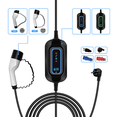 Tesla Car Fitment Typ 2 Plug In Sae J1772 Type1 16a 220v EV Przenośny ładowarka 5m Kabel