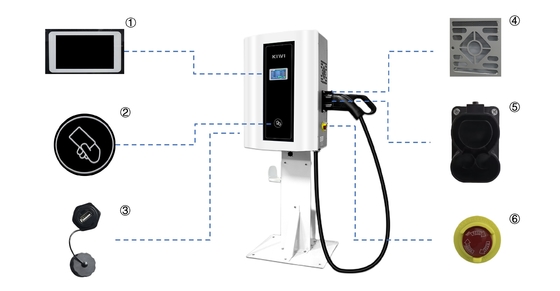 Projekt mieszkaniowy Ładowarka EV DC 4,3-calowa z ekranem dotykowym Elektryczna stacja pojazdów CCS