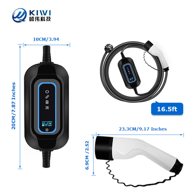 220V KIWI 3,5 kW przenośny ładowarka EV typu 2 16A J1772 dla stacji ładowania samochodów elektrycznych