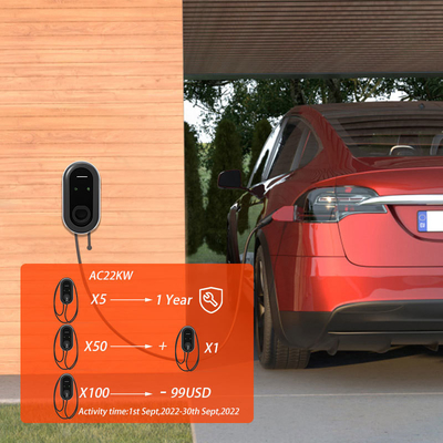 22kW 3-fazowe szybkie ładowanie wtykowe GB/T OCPP Wall Box EV Charger Station dla samochodów elektrycznych