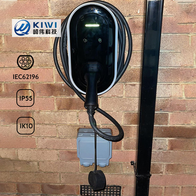 Stacja ładowania pojazdów elektrycznych GBT z gniazdem 1 fazy AC poziomu 2 z wyjściem 7 kW i monitorowaniem napięcia