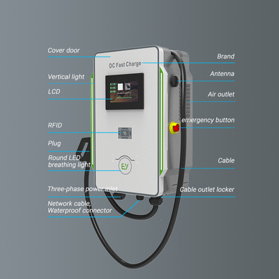 30kW szybkie ładowarka SmartDC EV z przełącznikiem częstotliwości sieci 50Hz±10Hz i przełącznikiem ochrony przed wyciekiem