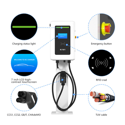 Zewnętrzne 4G Smart APP 20kW 30kW 40kW Poziom 3 Na ścianie DC Komercyjny CCS1 CCS2 Stacja ładowania pojazdów elektrycznych GB/T