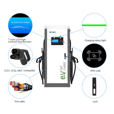 Hotele Apartamenty 3 fazy Dual Smart DC Fast EV Charger z CCS1 CCS2 GB/T CHAdeMO Interface Standard