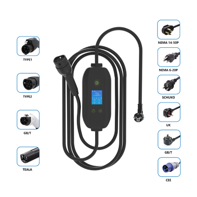 Ścianowy jednofazowy 3.5kw przenośny ładowarka elektryczna z wtyczką ładowania i wykrywaniem izolacji